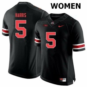 NCAA Ohio State Buckeyes Women's #5 Jaylen Harris Black Out Nike Football College Jersey VTF3245EQ